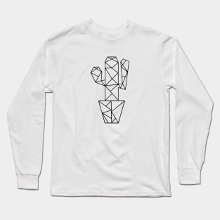 Cactus vase - Cactus Geometric - Geometric Art Long Sleeve T-Shirt